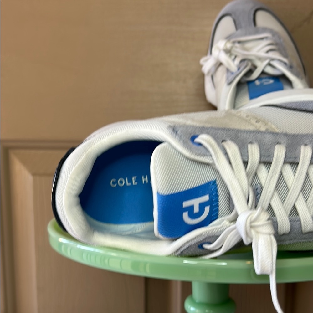 Cole Haan White and Blue Sneakers Modern Athletic Style - Picture 2 of 6